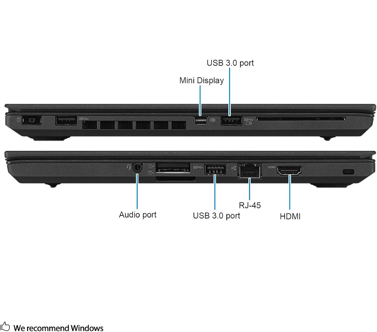 Lenovo ThinkPad T460 14in Notebook Intel Core I5-6200U up to 2.8G,Webcam,1920x1080,8G RAM,256G SSD,USB 3.0,HDMI,Win 10 Pro 64 Bit,Multi-Language Support English