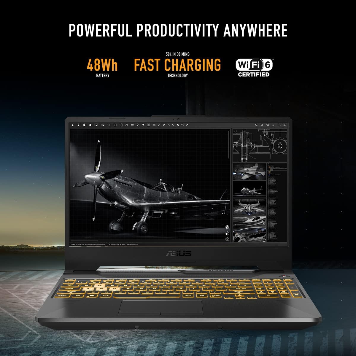 ASUS TUF Gaming F15 Gaming Laptop, 15.6” 120Hz FHD Display, Intel Core i7-9750H Processor, GeForce GTX1650 4GB, 16GB DDR4 RAM, 512GB PCIe SSD Gen 3, Wi-Fi 6, Windows 11, FX506HF-ES51,Graphite Black