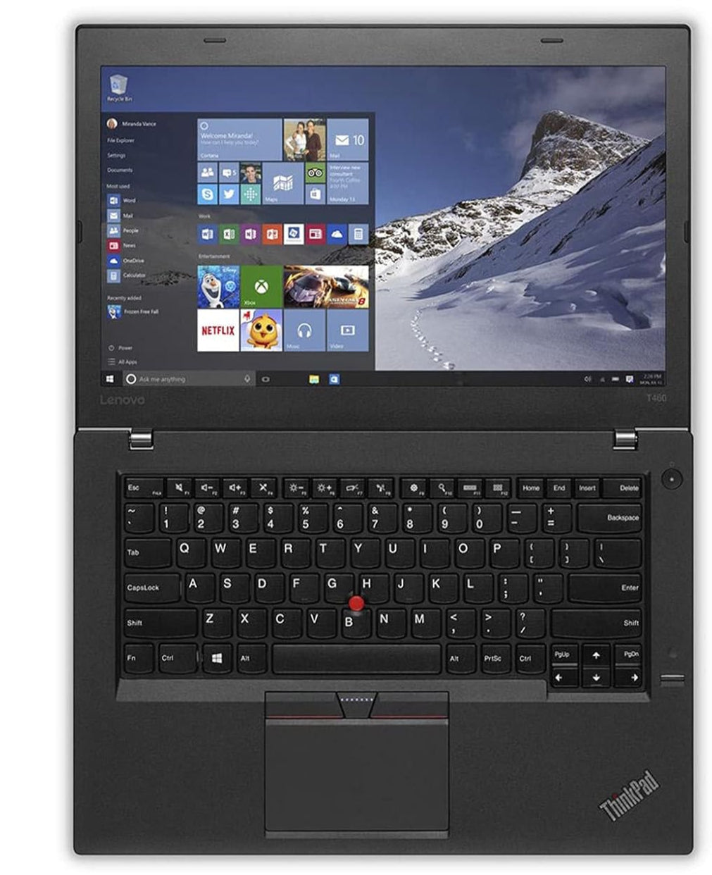 Lenovo ThinkPad T460 14in Notebook Intel Core I5-6200U up to 2.8G,Webcam,1920x1080,8G RAM,256G SSD,USB 3.0,HDMI,Win 10 Pro 64 Bit,Multi-Language Support English