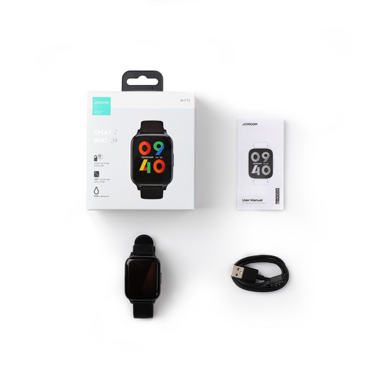 JOYROOM JR-FT3 Pro Waterproof IP68 Smartwatch With 20mm Silicone Black Strap Make/Answer Call