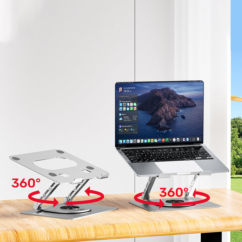 Adjustable Laptop Stand with 360° Rotating Base